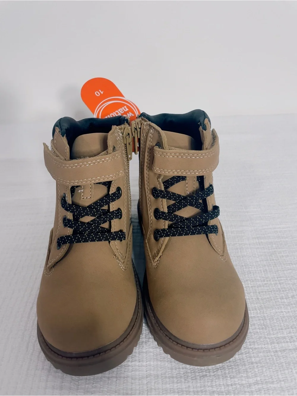 Wonder Nation Kids' Tan Lace-Up Ankle Boots -
